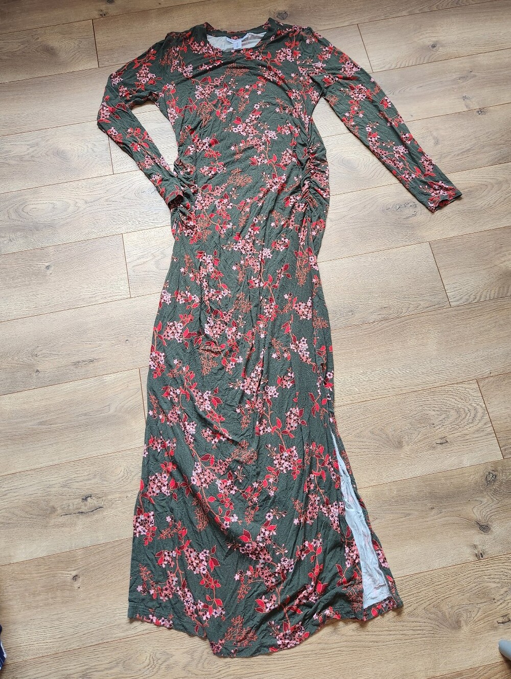 Large Floral Long Sleeve Maternity Dress